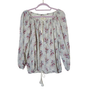 Denim & Supply Ralph Lauren Boho Floral Peasant Top Medium Paisley Prairie
